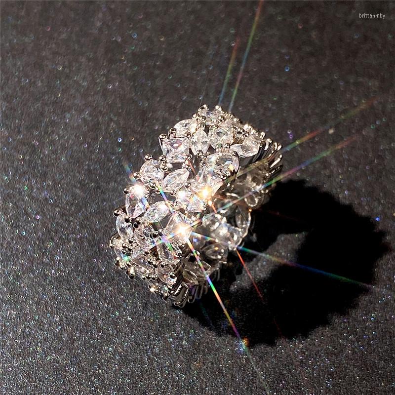 

Wedding Rings Uilz Bling Promise For Women Full Dazzling CZ Ring Simple Stylish Girls Accessories Party Fashion Jewelry