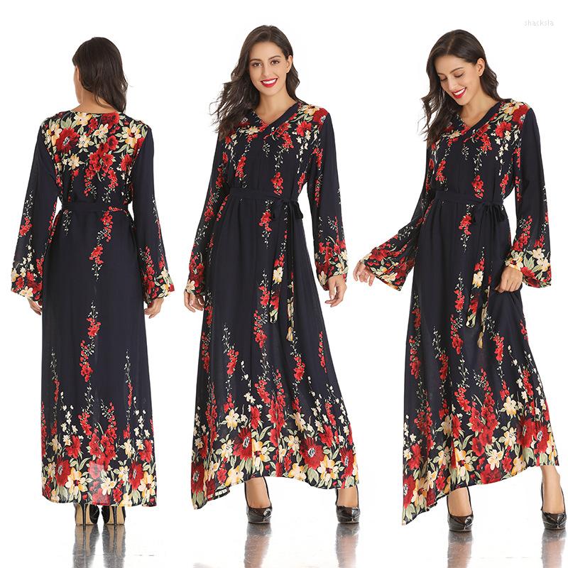 

Ethnic Clothing Ramadan Eid Mubarak Embroidery Abaya Turkey Kimono Cardigan Muslim Embrodier Dress Islam Abayas For Women Dubai Kaftan Robe