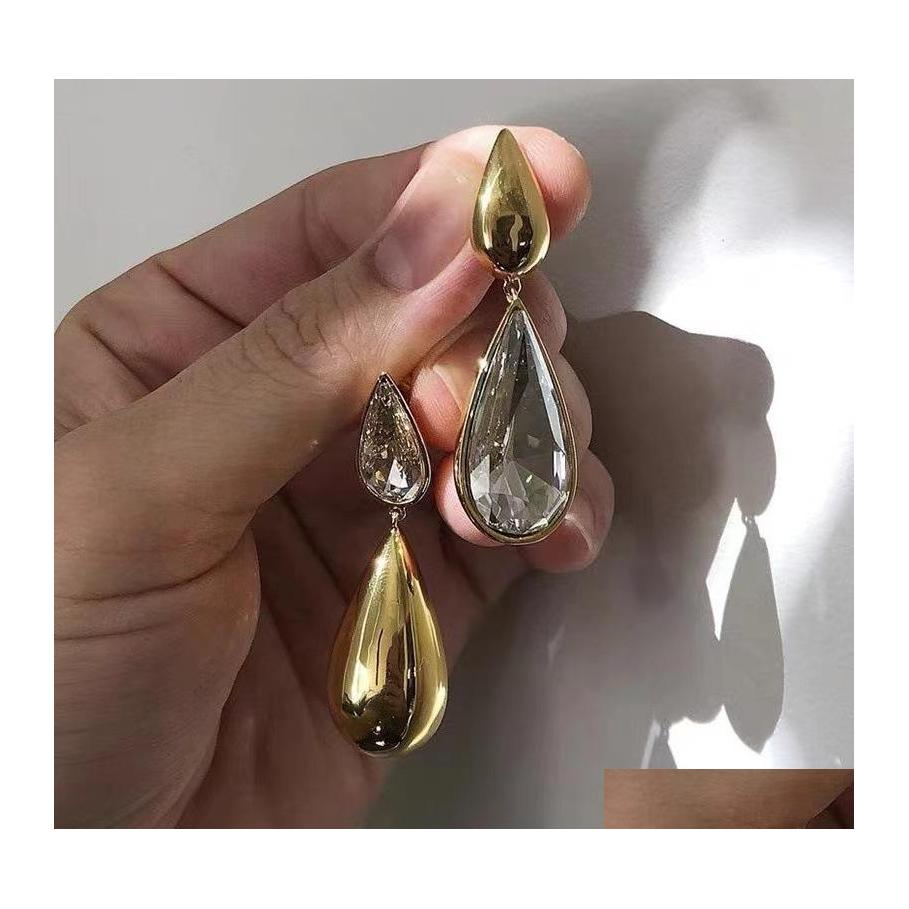 

Stud French Asymmetrical Water Drop Earrings Retro Niche Design Large Rhinestone Dangle Delivery Jewelry Dhazm