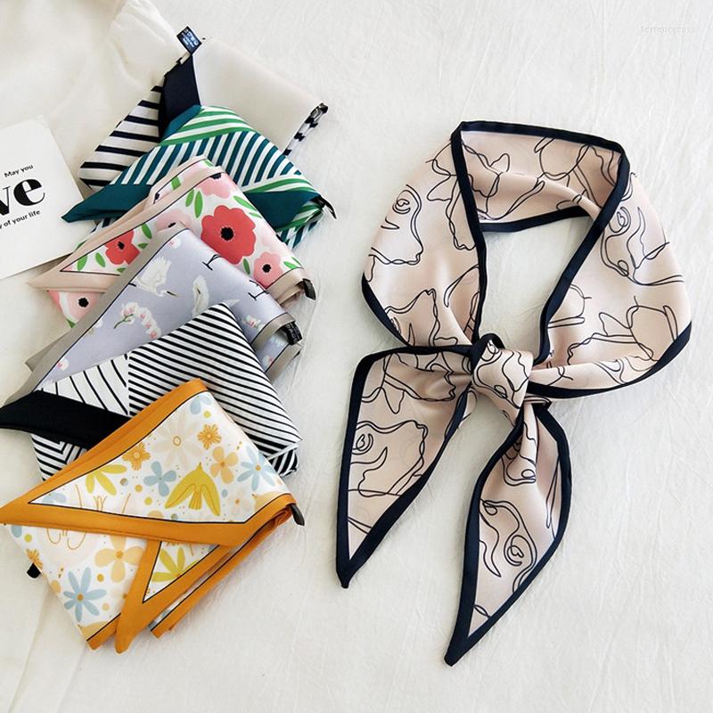 

Scarves MoriBty Skinny Women Silk Scarf Neckerchief Spring-Summer Luxury Print Hair Ribbon Headscarf Foulard Femme Bag Wrap Neck Tie