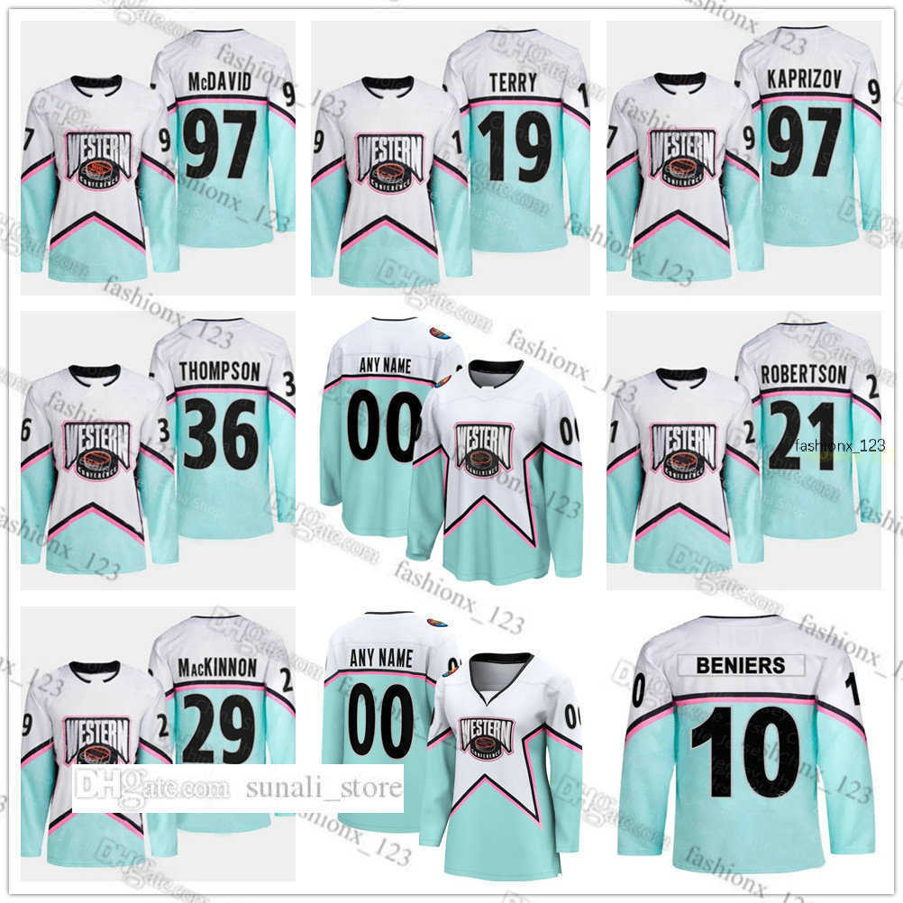 

2023 All Star Hockey Jersey Matty Beniers Leon Draisaitl Kevin Fiala Connor Hellebuyck Bo Horvat Stuart Skinner Rantanen Karlsson Clayton Seth Keller Jones, Youth black
