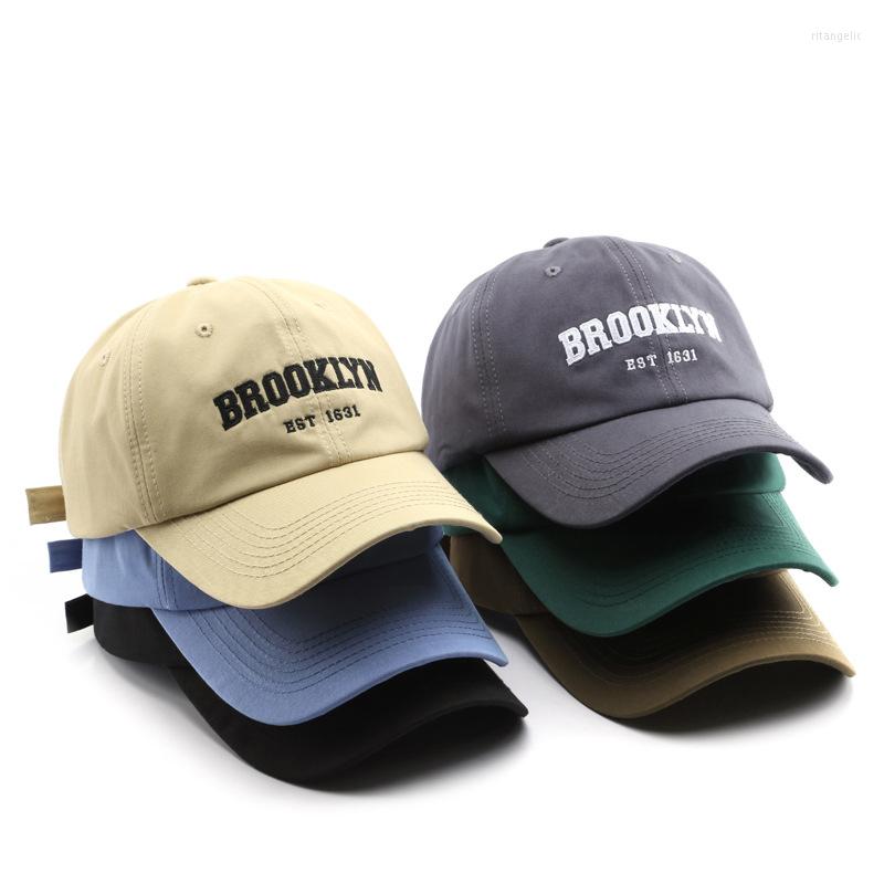 

Ball Caps Korean Version Of Retro Men's Letter Embroidery Curved Brim Baseball Cap Outdoor Travel Women's Sunscreen Sun Hat Peaked