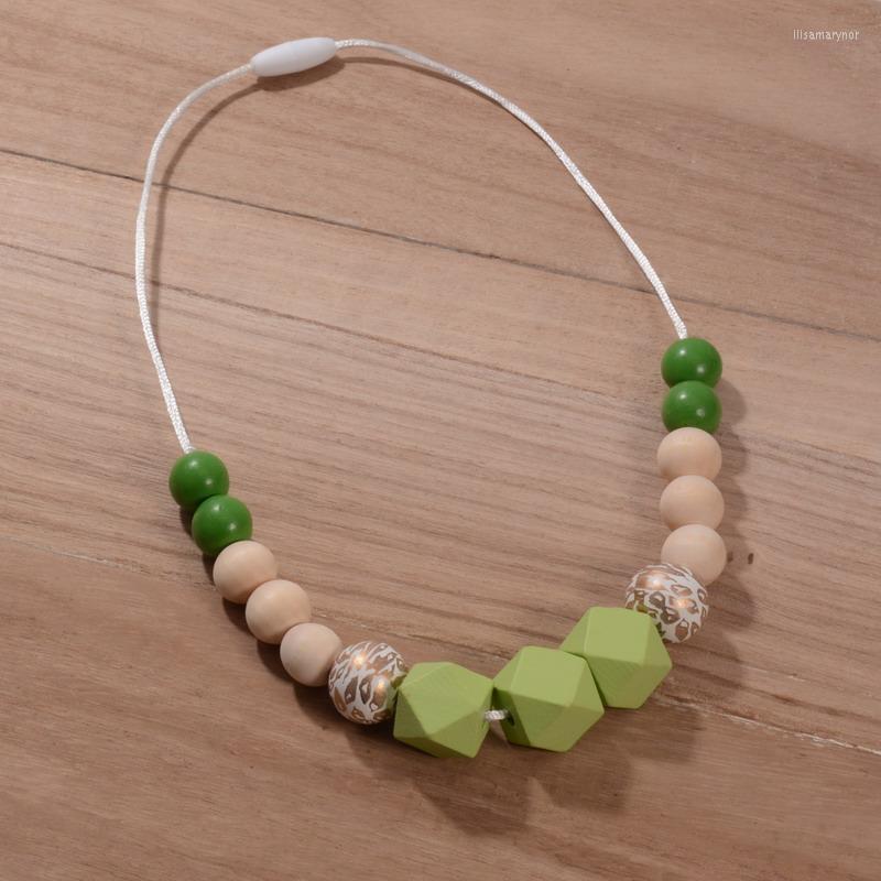 

Choker Chokers Rainbery Geometric Silicone Beads Necklace Food Grade Baby Chewable Teething Long Rope Chain Women Nursing JewelryChokers