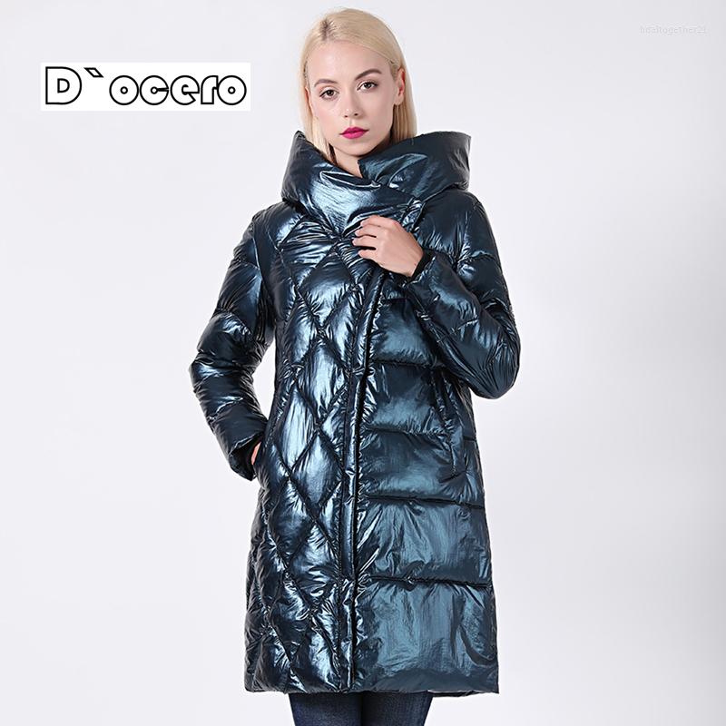 

Women's Trench Coats DOCERO 2023 Winter Jacket Women Glitter Outerwear Hooded Long Women's Coat Thick Biological-Down Parka Ceprask, Green