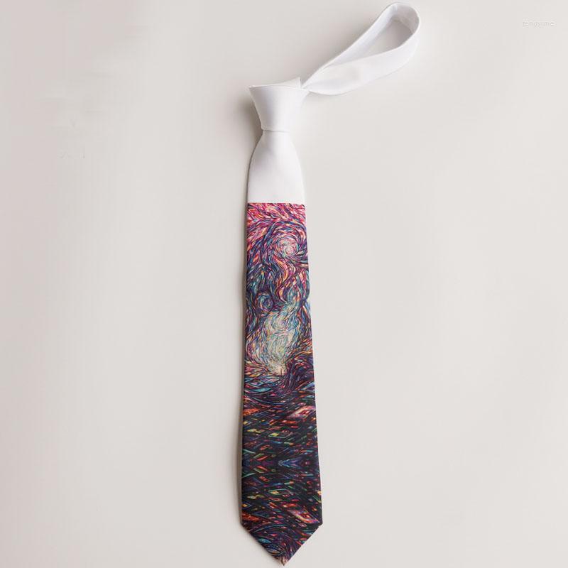 

Bow Ties Male Original Design Groom Oil Painting Casual Pyrotechnic Student Emcee Tide Literary Tie English Fan Necktie