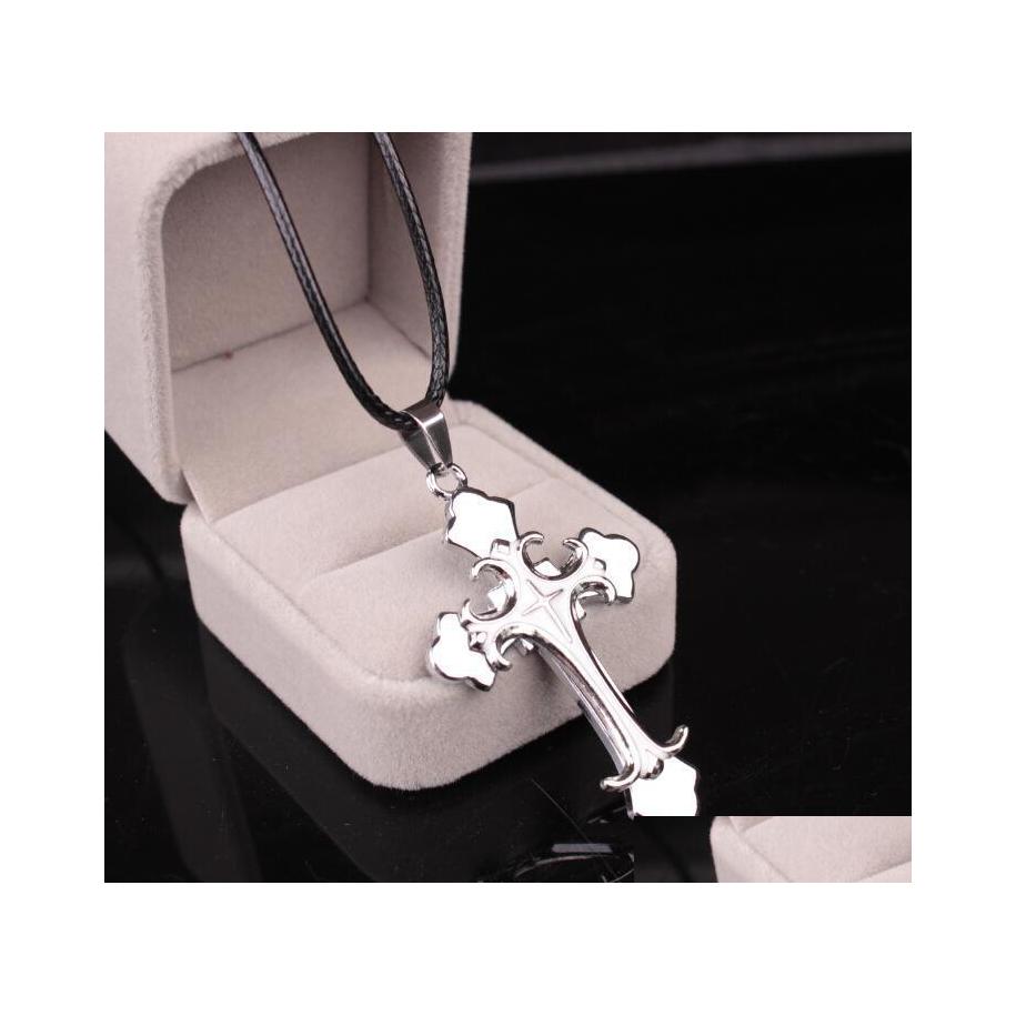 

Pendant Necklaces Pretty Cross Pendants For Jewelry Wholesale Leather Necklace Vipjewel Drop Delivery Dhmnc