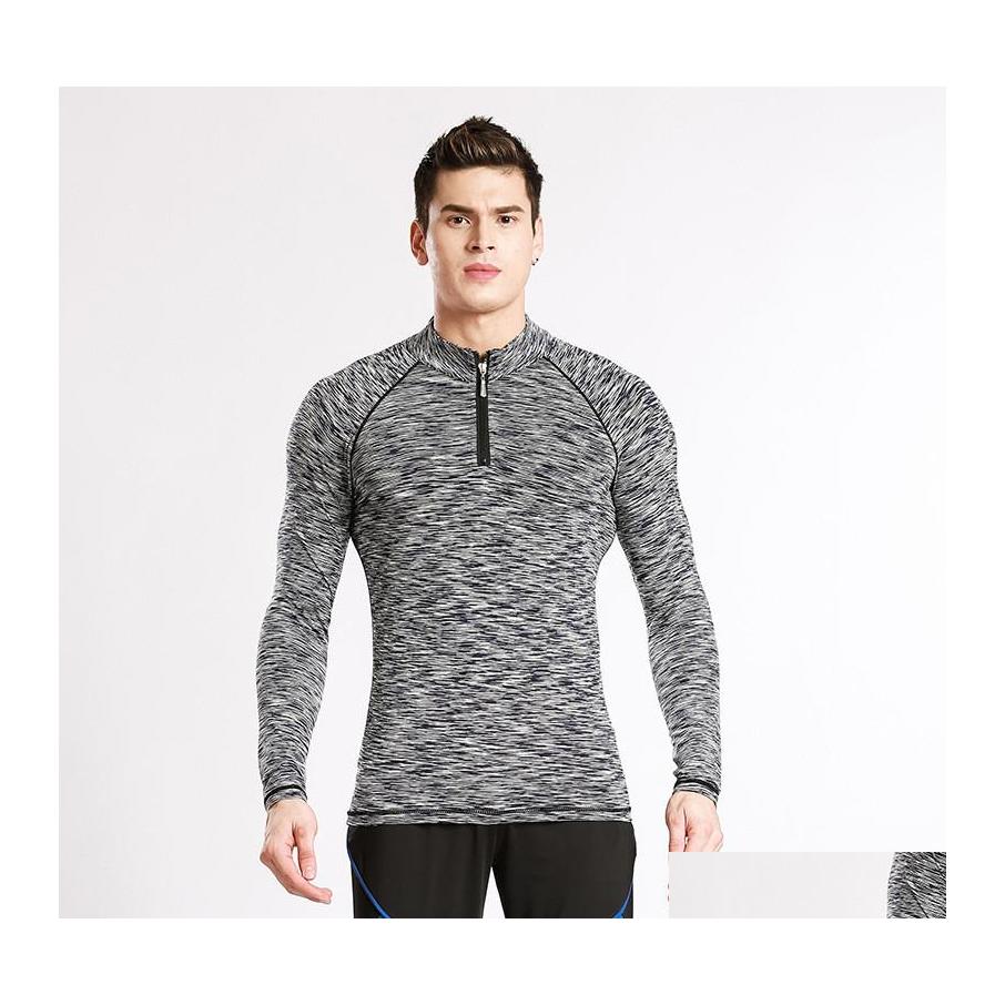 

Gym Clothing Mens Tide Sports Clothes Long Sleeve Tshirt Tights Casual Tops Outdoor Training Tracksuit Wholesale Drop Delivery Outdo Dhraq, As picture show