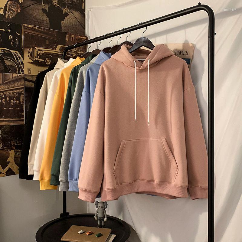 

Men's Hoodies 2023 Solid Color Hooded Cotton Clothes Loose Casual Sweatshirts Fleece Lining Youth Coats 8-color Pullover -5XL, Beige