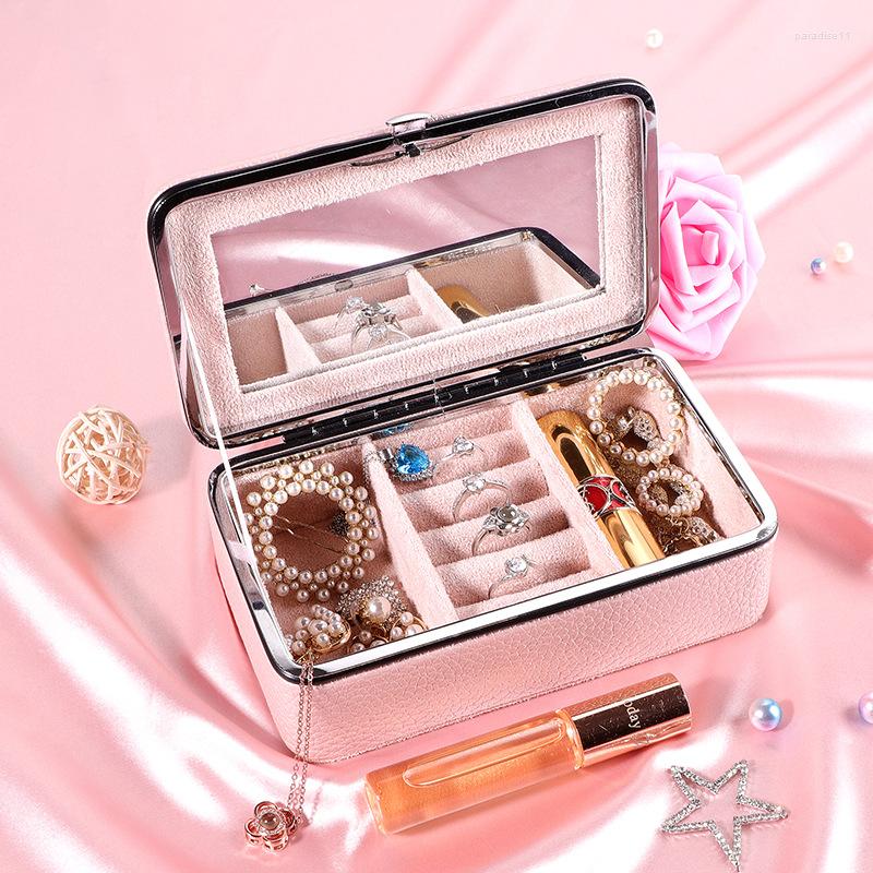 

Cosmetic Bags Makeup Box Pink Rectangular Jewelry Earring Necklace Ring Storage Case Casual Cases, Ws4231-h3