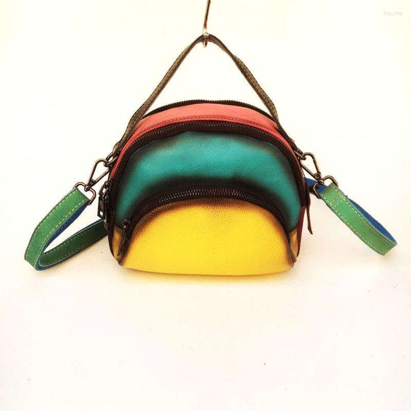 

Evening Bags Fashion Genuine Leather Bag Spring Top Layer Cowhide Portable Messenger Retro Women's Spot, Green