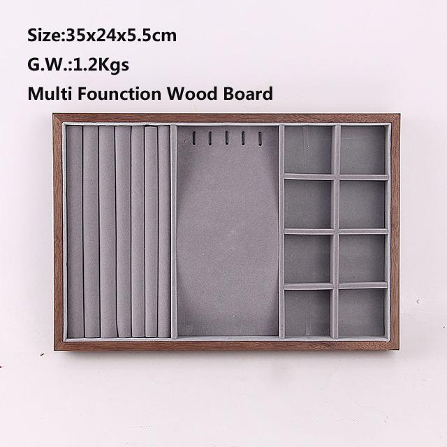 

Jewelry Pouches Bags Multi Founctions 24 Grids Display Tray Ring Earring Necklace Bracelet Pendant Organizer Storage Box