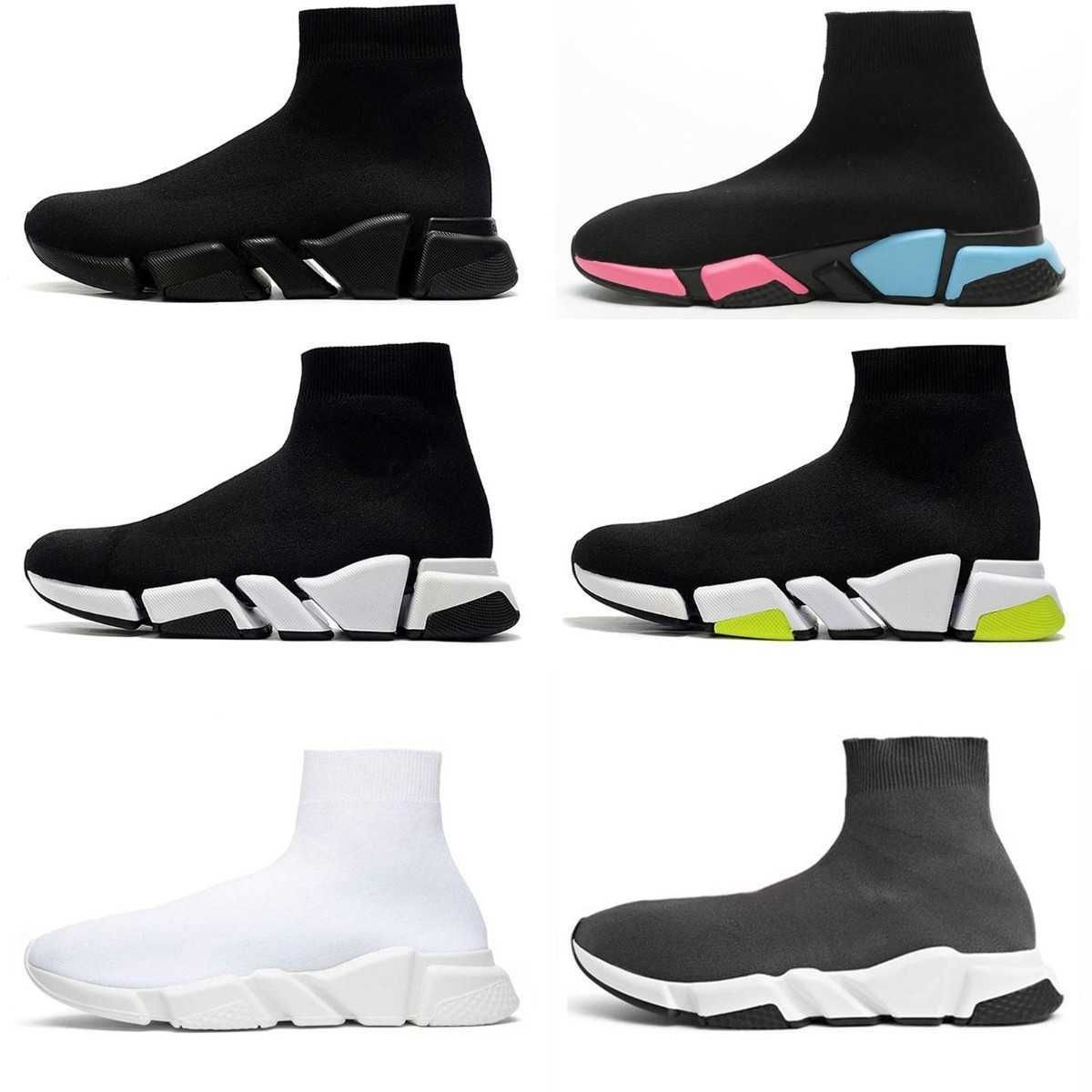 

With Box Designer Balencaigaitys Shoes 2023 Speeds 2.0 1.0 Shoes Platform Sneaker Men Women Designer Tripler Paris Socks Boots Black Wh STHR, 015 36-45 grey