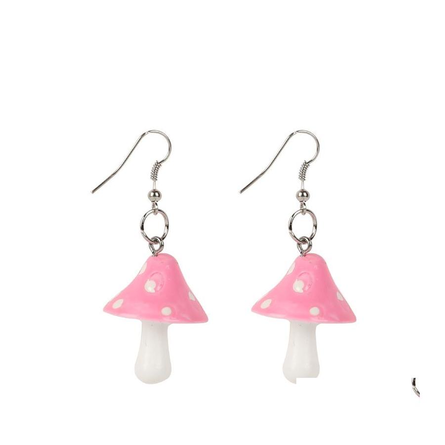 

Dangle Chandelier Fashion Women Sweet Fresh Handmade Plastic Simation Mushroom Long Pendant Earring Jewelry Accessories Gift Drop Ot0Nh