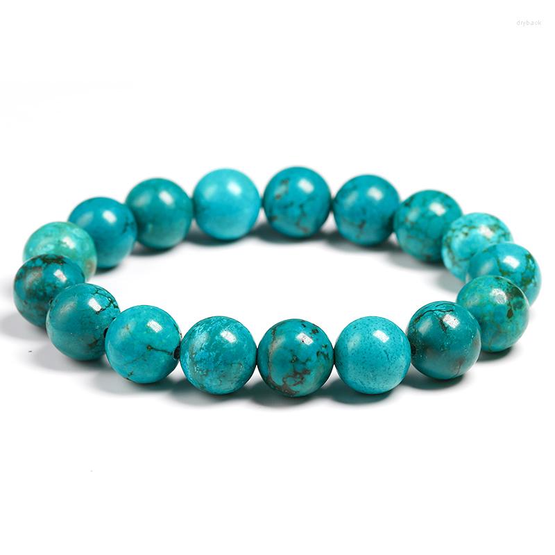 

Strand Natural Turquoises Stone 12MM Beads Bracelets For Women Round Beaded Bracelet Men Jewelry Gift Yoga Meditation
