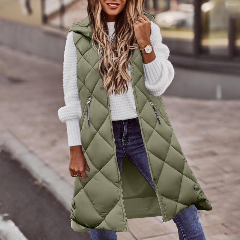 

Women's Trench Coats Black Hooded Single-breasted Midi Motorcycle Cotton Coat Vest Elegant Street Hipster Cardigan Winter Jacket Women 2023, Army green