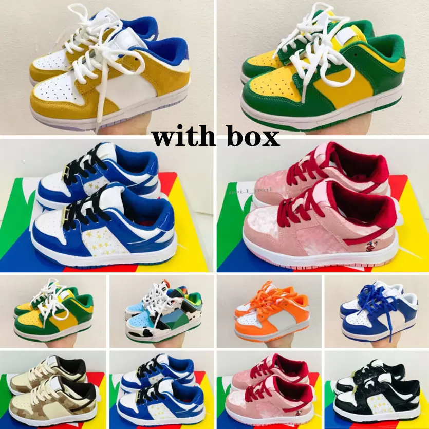 

with Box kids shoe SB low Basketball shoes Triple Pink Chunky Valentines Day University Blue Grey Fog Black White youth Baby Boys kid dunkes dunks lows outdoor, Customize