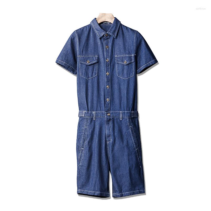

Men's Pants Summer Men's Denim Shorts Fashion Casual Slim Overalls High Quality Hip-hop Black And Blue