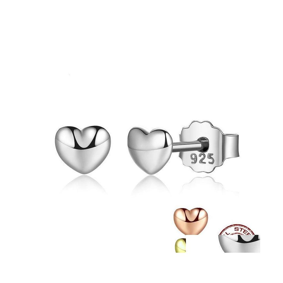 

Stud Rose Golden For Women Earrings Summer 925 Sterling Sier Heartshaped Fashion Korean Jewelry Drop Delivery Otgxe