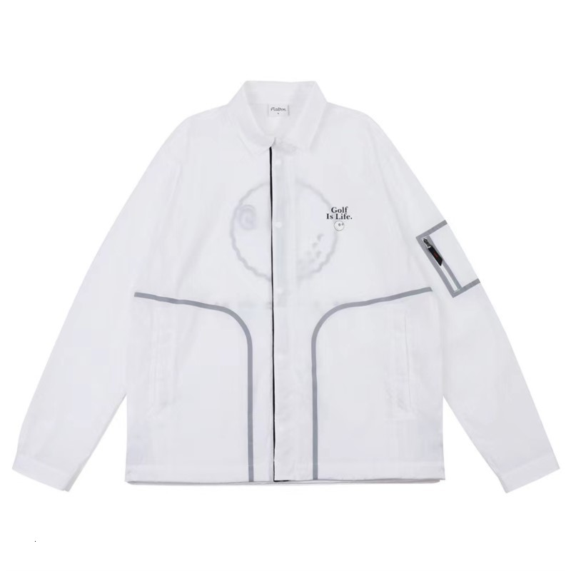 

Outdoor TShirts Autumn Golf Mens Long Sleeve Stand Collar Windbreaker Sun Protection Jacket Sports Casual Lightweight 230203, White