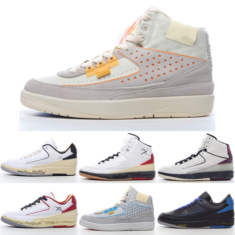 

Jumpman 2 Men Women Basketball Shoes OG White Varsity Red Colorway Shoelaces Sports Trainers Sneakers Chaussures Size 36-45 4569, 06
