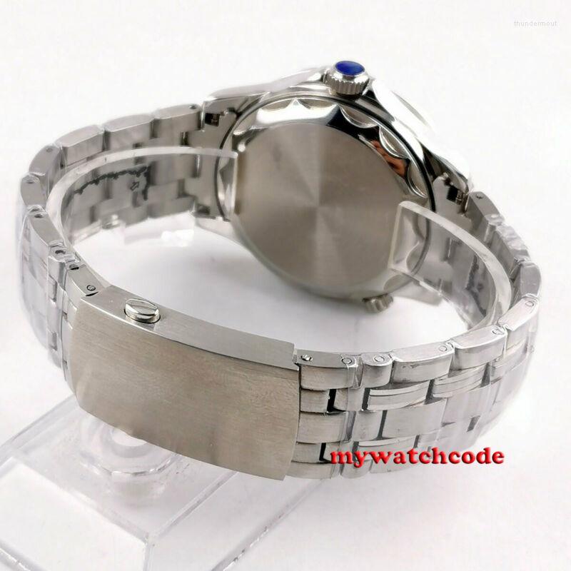 

Wristwatches 41mm Sterile Gray Dial Sapphire Glass Date Steel Bracelet Automatic Mens Watch, Picture shown