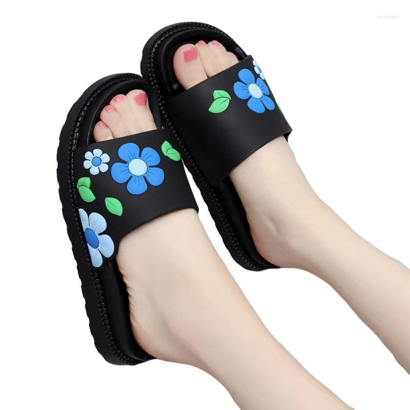

Slippers Beautiful Flower Girl Slipper Style Comfortable Shoes For Women, Blue
