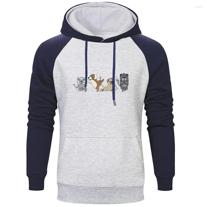 

Men' Hoodies Funny Cute Dog Kawaii Animals Cool Printed Raglan Hoodie Streetwear Fleece Winter Fashion Casual Sweatshirt, Navy gray 6