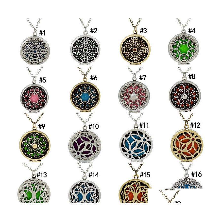 

Pendant Necklaces 18 Styles Essential Oil Diffuser Opening Hollow Floating Aromatherapy Locket Link Chain For Women Fashion Jewelry Otyhd