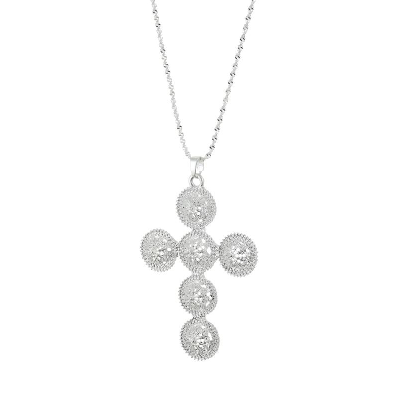 

Chains Trendy Ethnic Silver Ethiopian Cross Pendants Necklaces For Women Girls Men Eritrea Religion Jewelry