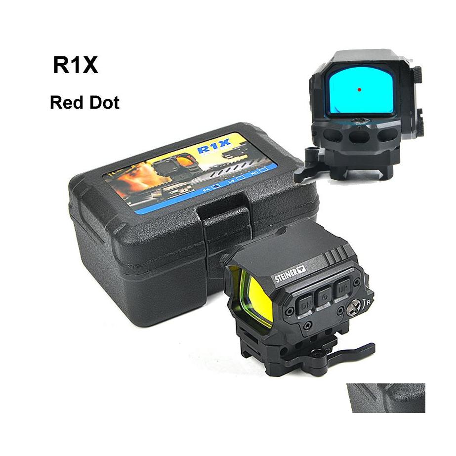 

Scopes R1X Red Dot Sight With Quick Release Mounts Reflex Optical Scope Hunting Drop Delivery Tactical Gear Accessories Dhtwz, Black