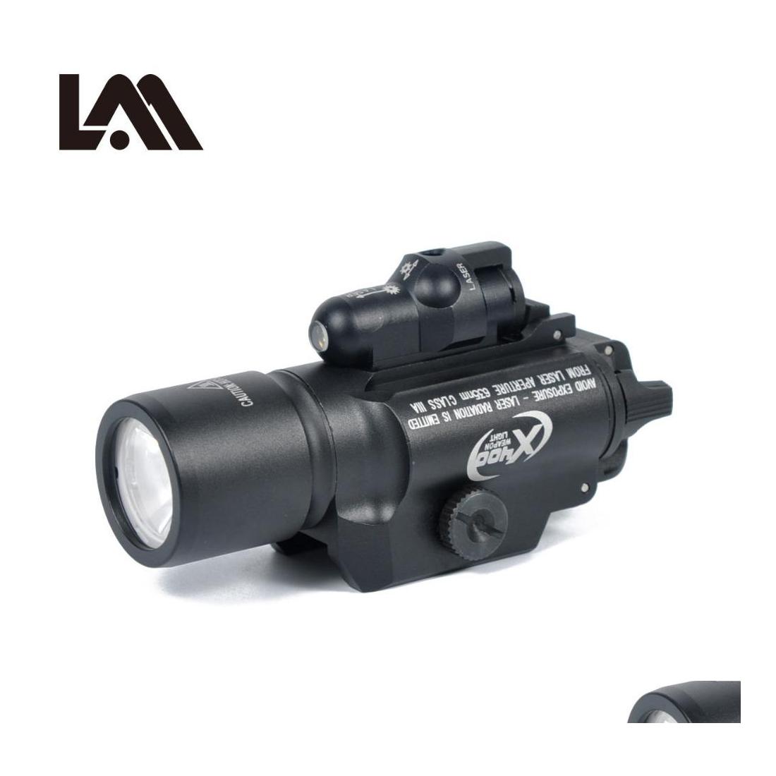 

Flashlights Surefir X400 Scout Light Combo Laser Led Flashlight For Picatinny Weaver Rails Mount Drop Delivery Tactical Gear Accessor Dhuuy, Black