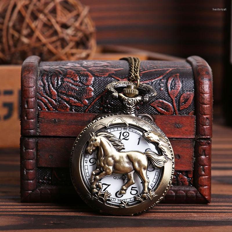 

Pocket Watches Quartz Watch Necklace Chinese Zodiac Horse Gift For Men/Women, Picture shown