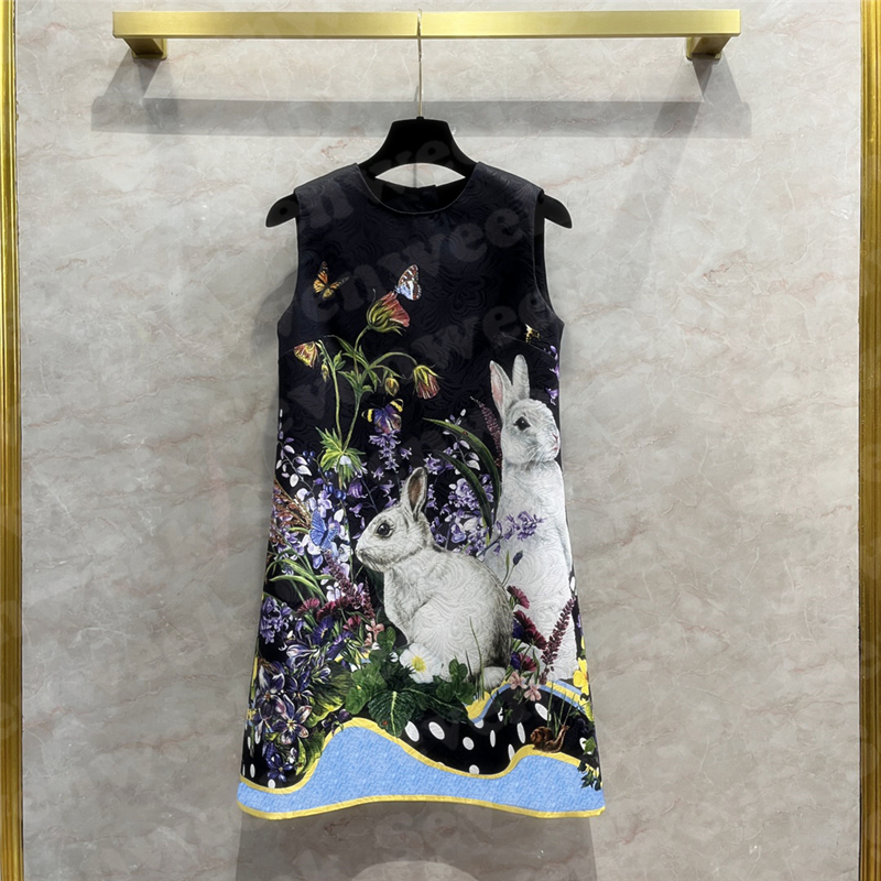 

Womens Designer Vest Dresses Luxury Fashion Sleeveless Dress High Grade Ladies Skirts Summer, Black