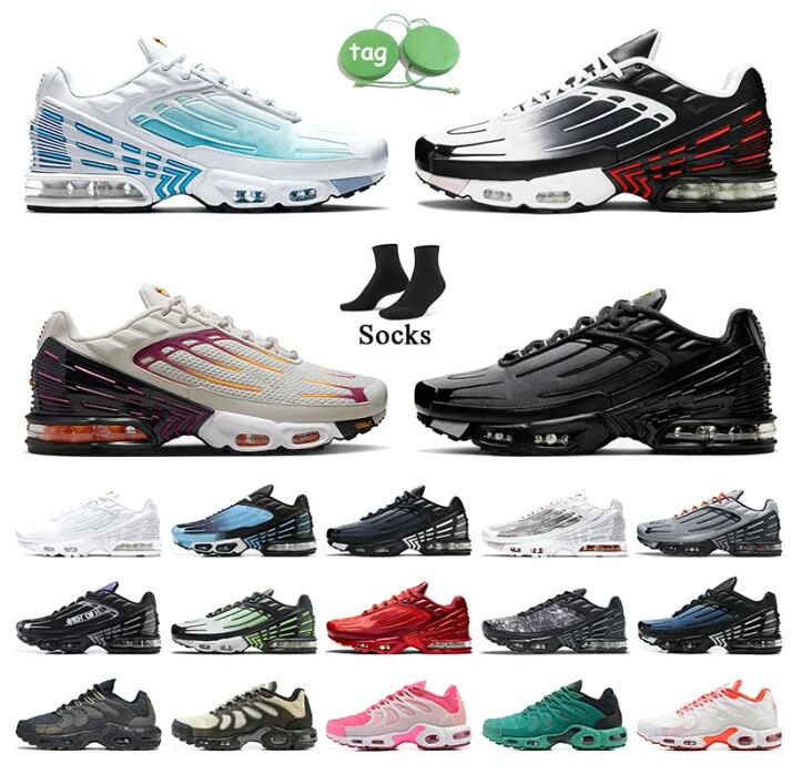

TN Plus 3 Running Shoes Men Women Terrascape Triple White Black Anthracite Hyper Jade Grape Ice Blue Gradient Bred Reflective Mens Trainers Outdoor Sports Sneakers, 28
