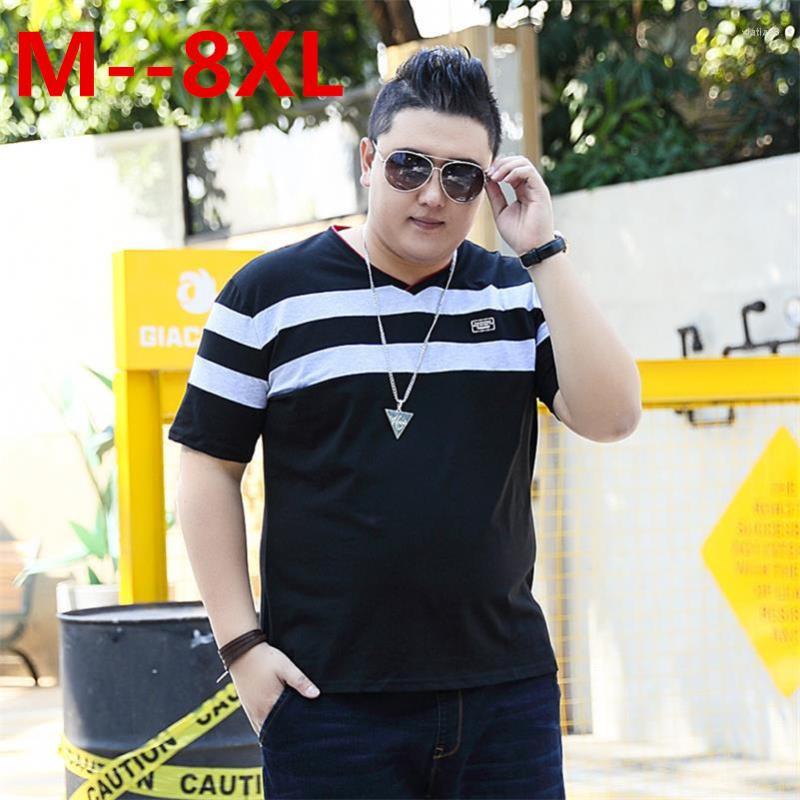 

Men's T Shirts Plus Size 10XL 8XL 6XL 5XL  Summer T-Shirts Men Vintage Painting Loose Fit Curl Hem Fashion V-Neck BIG Large