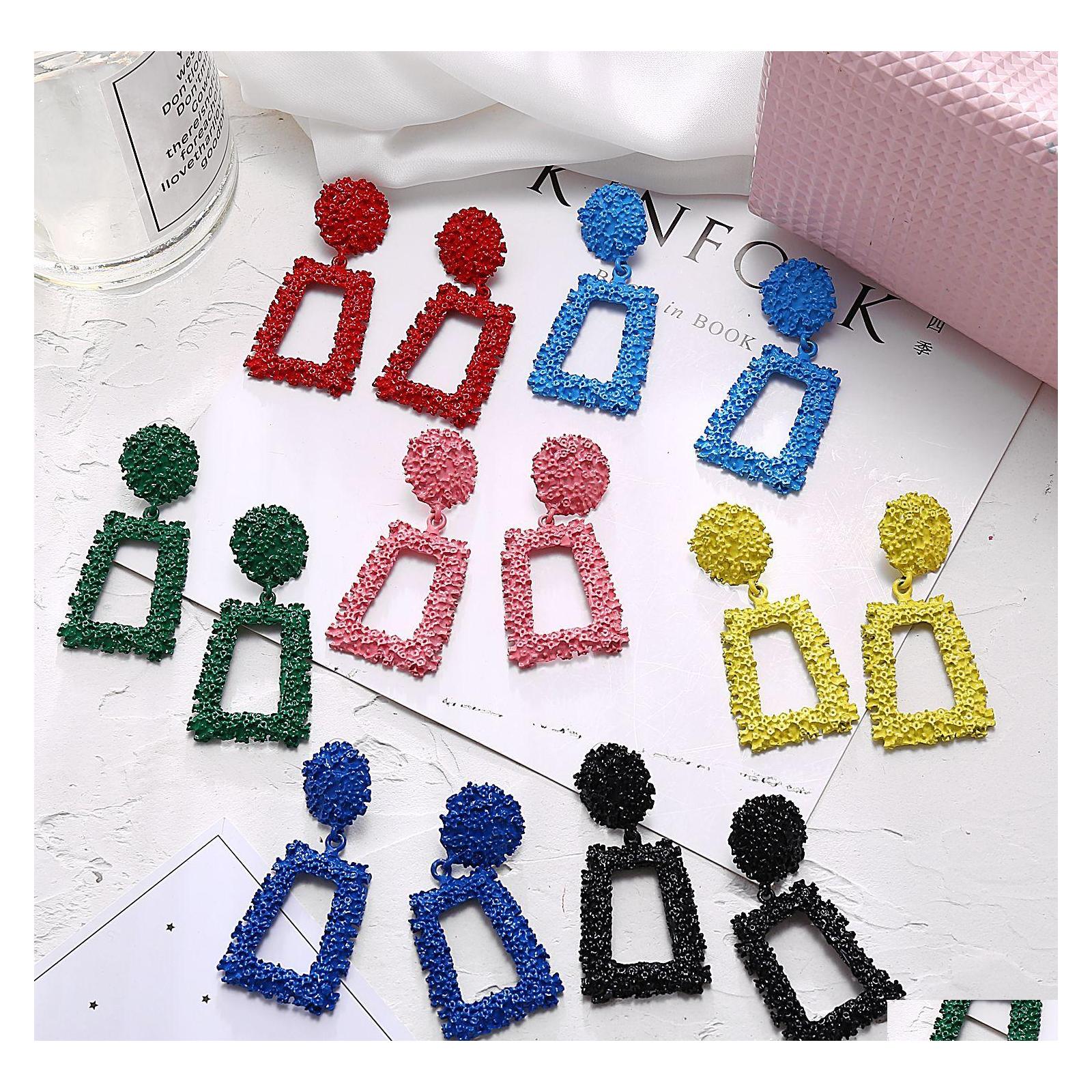 

Dangle Chandelier Boho Geometric Statement Earrings For Women Vintage Metal Big Long Femme Drop Fashion Bohemian Jewelry In Bk Deli Otq4J