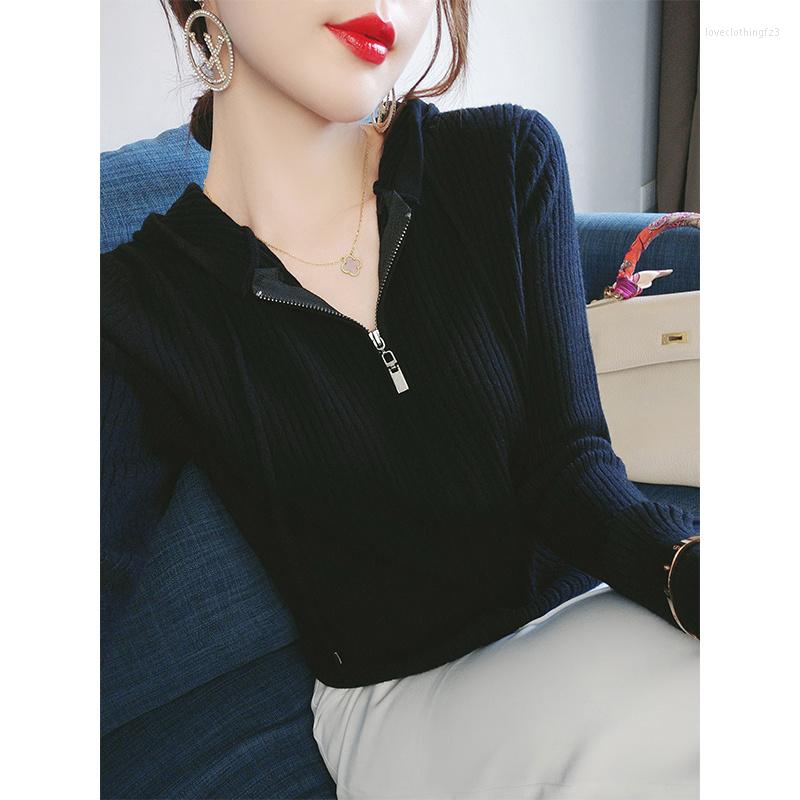 

Women' Polos Autumn Hooded Design Loose Graceful Long Sleeve Sweater For Women Rac, Orange