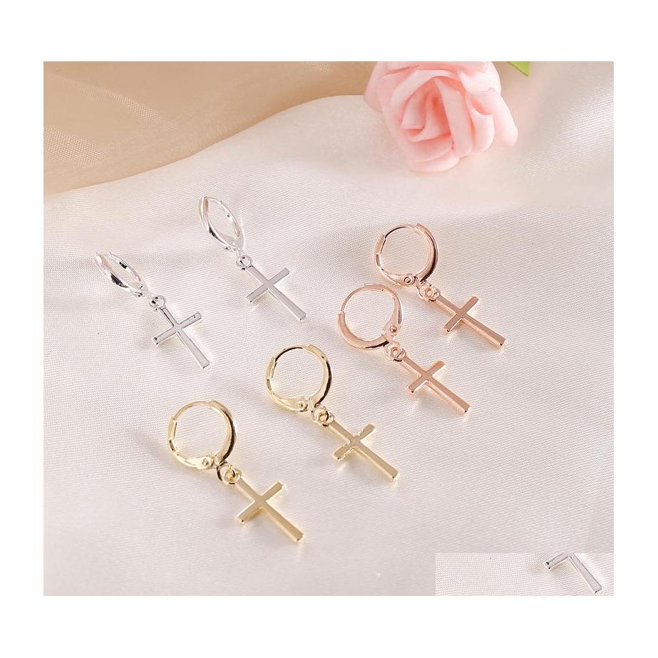 

Dangle Chandelier Europe Fashion Jewelry Simple Cross Earrings Drop Delivery Dhxyv