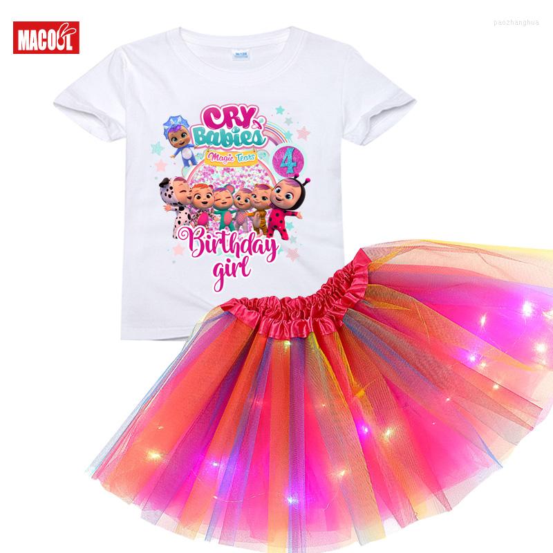 

Clothing Sets Girl Babies Rainbow Skirt Birthday Tutu Dress Set Personalized NAME Kids Clothes Party Princess For Girls Outfit, Girls set dress