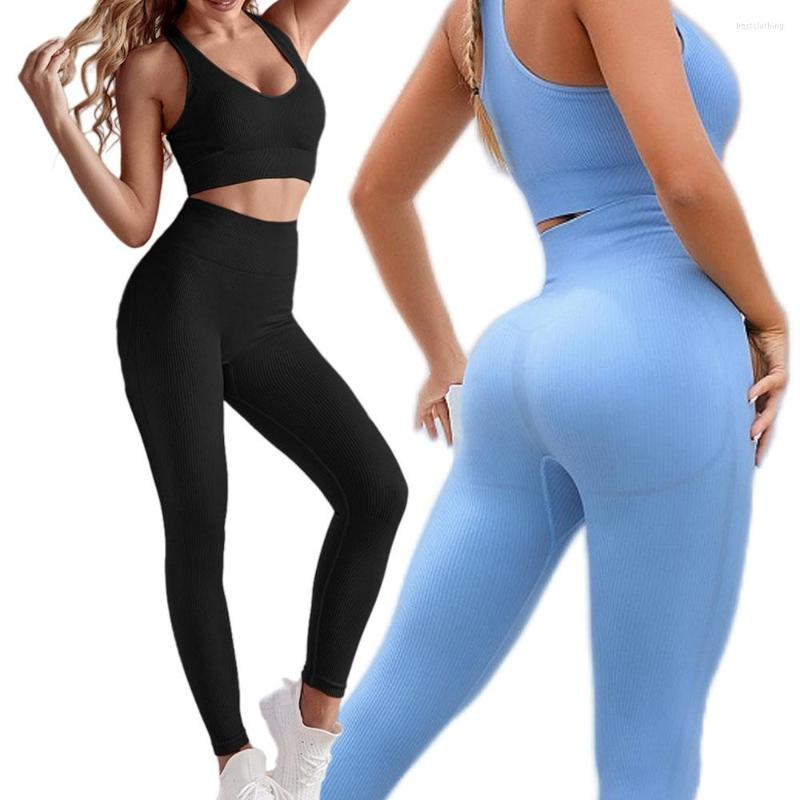 

Active Sets 2 PCS Seamless Yoga Set Women Sport Workout Clothes For Sportswear Outfit Conjunto Deportivo Mujer Gym Clothing Suit, Wine red bra