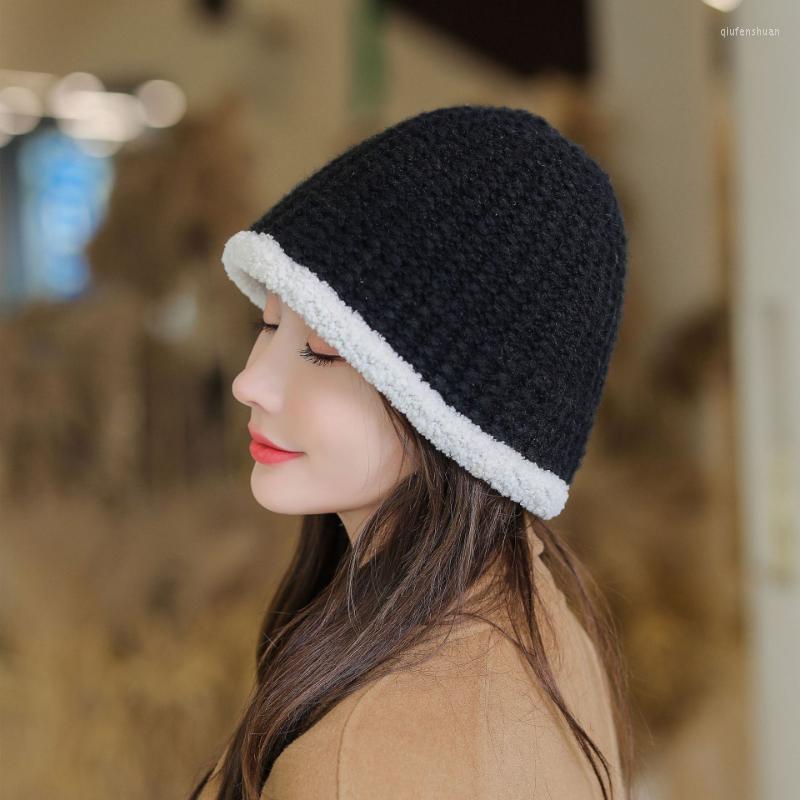 

Berets Solid Color Woolen Women's Hats Autumn And Winter Warm Outdoor Men's Cap Hit Thickened Knitted Beanie Hat Tide, Beige