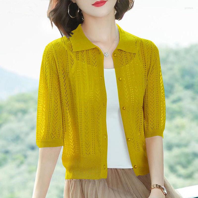 

Women's Jackets Women 2023 Summer Thin Ice Silk Knitted Cardigans Female Short Sunscreen Ladies Loose Sweater Shawl Coats T164, Green