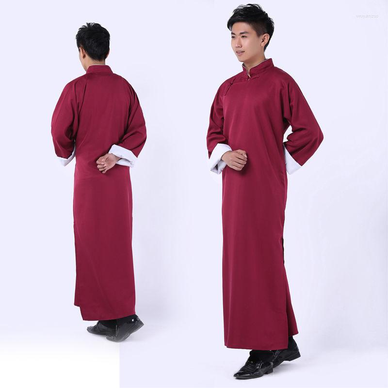 

Ethnic Clothing Chinese Traditional Dresses For Men Crosstalk Big Gown Republic Of China Style Stage Performance May 4th Youth Student