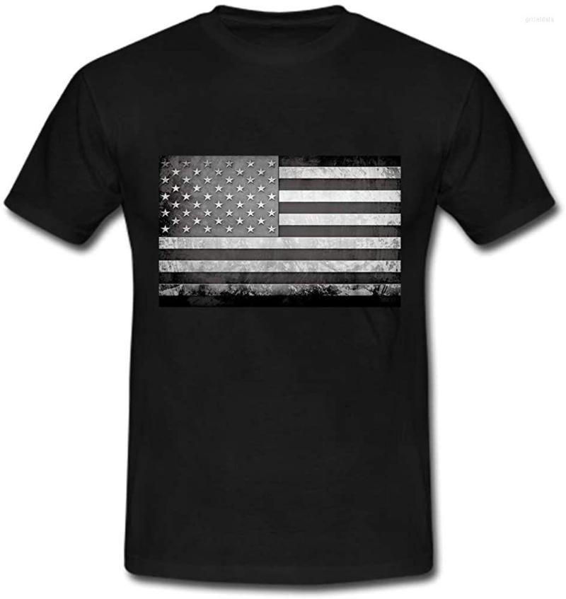 

Men's T Shirts Arrivals 2023 Summer Cool Adult Cotton Short Sleeve Men Tee Vintage American Flag T-Shirt, Black