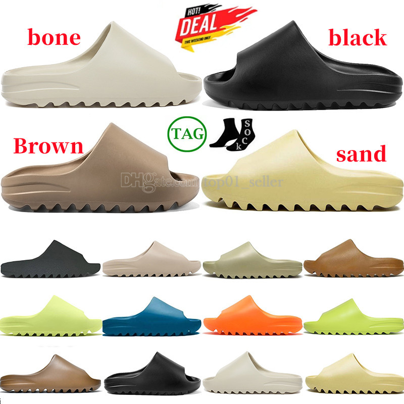 

Designer Foam silde Slippers EVA for men woman Sandals Glow Green Soot Onyx Black Bone Resin Desert Sand Pure Earth Brown Ochre Comfortable Clog Runr Slides Eur 36-48
