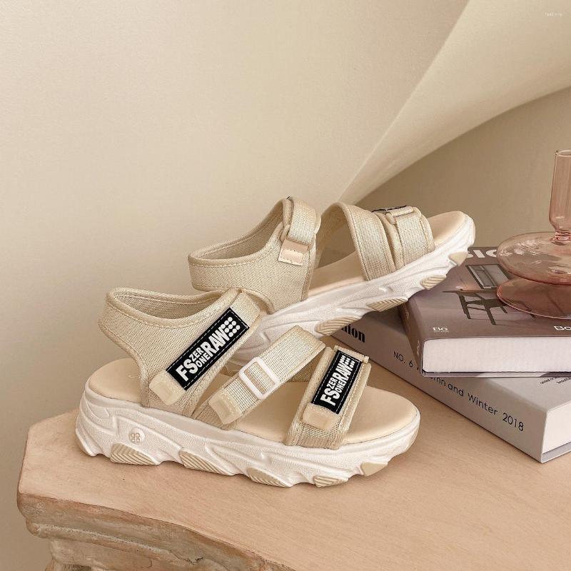 

Sandals 4CM Women's PU Platform High Heels Summer Roman Style Casual Shoes, Beige