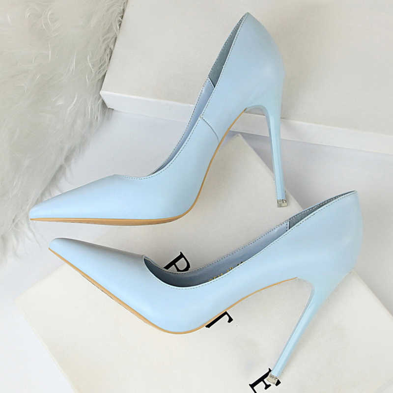 

Dress Shoes 2023 Women Sexy Fetish Thin High Heels Scarpins Female Sweet Yellow Blue Pink Heels Pumps Escarpins Talons Stiletto Bridal Shoes G230203, Black
