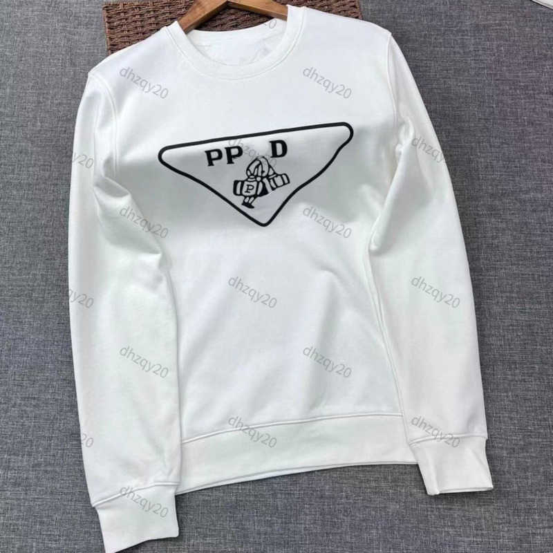 

Pd Sweatshirt Designer Hoodie Autumn and Winter Fashion Luxury Brand Sweater Letter Print Crew Neck Pullover Trend Versatile Long Sleeve T-shirt Top Undercoat, White