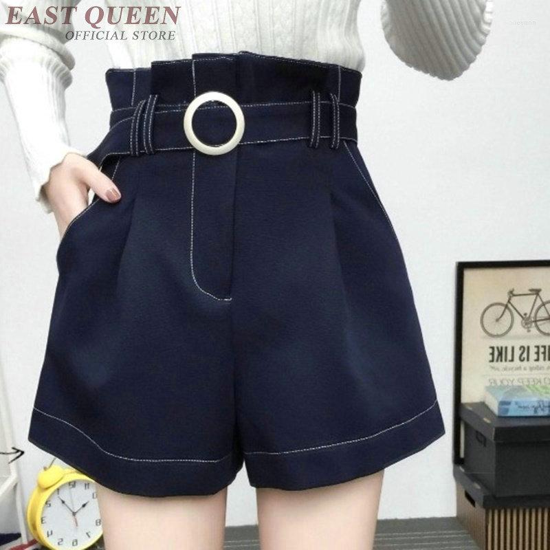 

Women's Shorts Elegant Wide Leg Women 2023 Autumn Winter Zipper Loose Elastic High Waist Short With Sash DD274 F