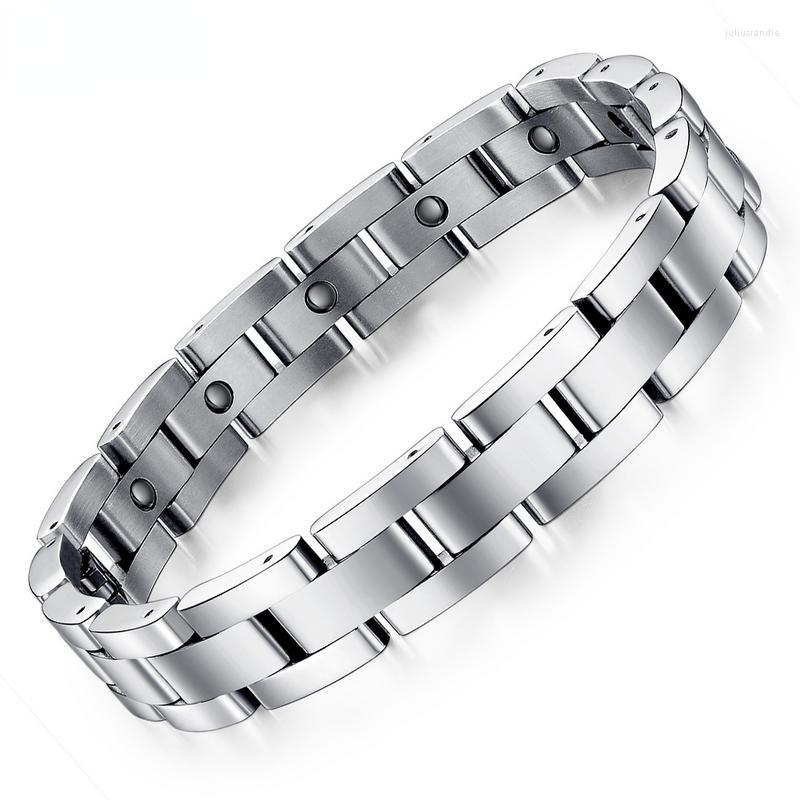 

Link Bracelets Titanium Steel Magnetic Health Bracelet Men's Simple Business Energy